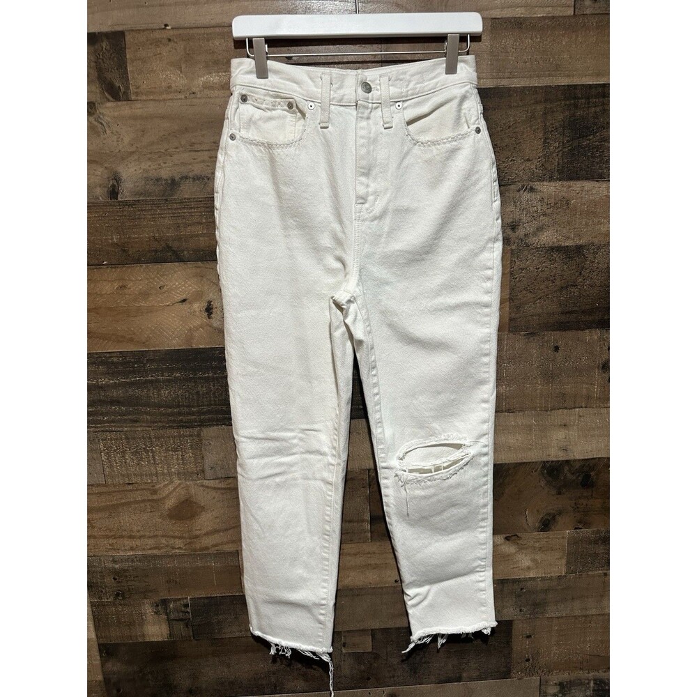 Madewell Mom Jean 26T White Jeans Womens